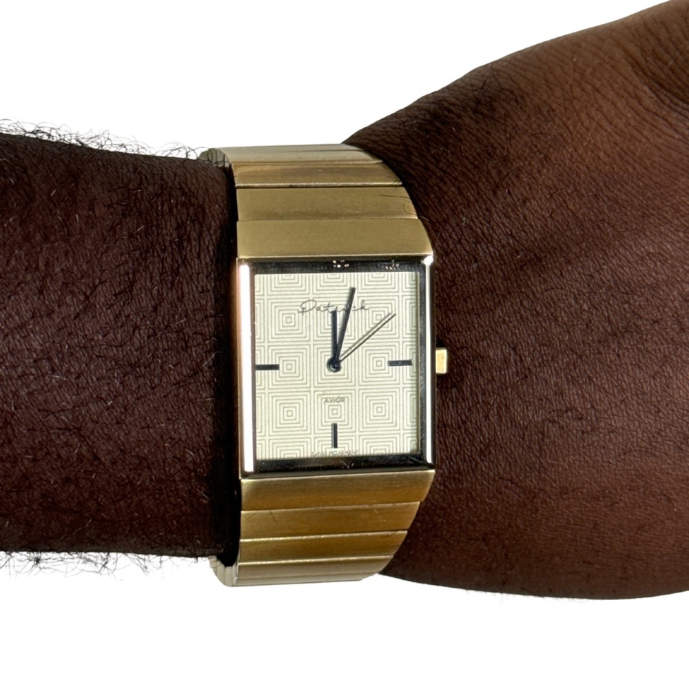 Gold Rectangular Men's Watch